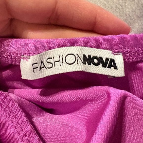 FashionNova purple clear strap body suit - Picture 4 of 4